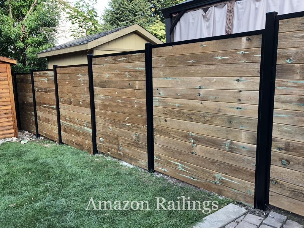 Natural Wood Fence Panels with Aluminum Post for Homes