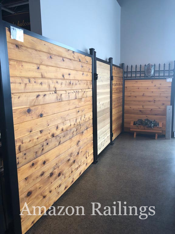 Privacy Fence with Gate Made Using Wood & Aluminum Post